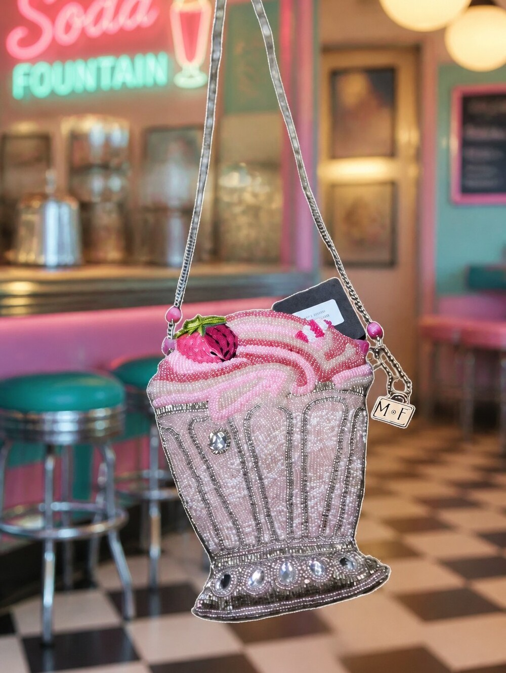 Shake It Up" Strawberry Milkshake Crossbody Handbag Came Out In The Year 2020 - Picture 3 of 16
